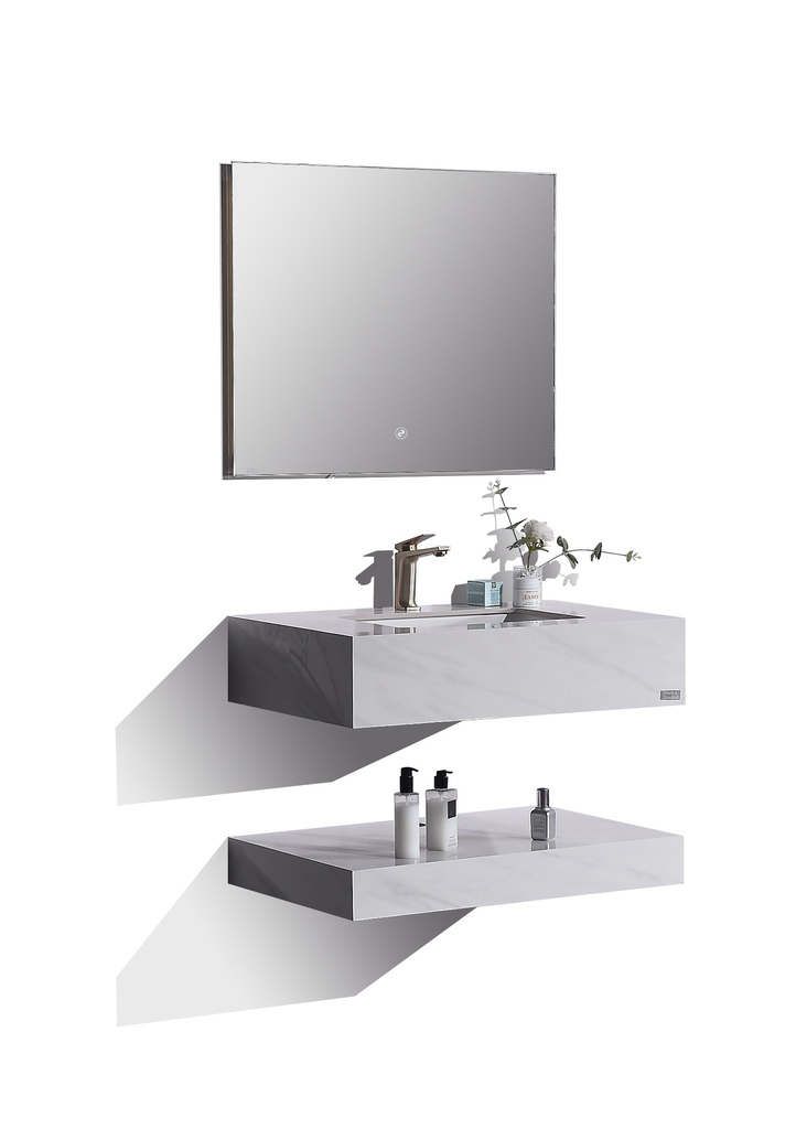 مغسلة حجر OS250016 صيني ORIENT STANDARD ابيض رمادي 80 سم حوض سيراميك