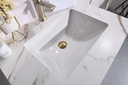 مغسلة حجر OS250028 صيني ORIENT STANDARD ابيض ذهبي 120 سم حوضين سيراميك مع مراية ليد