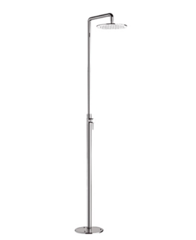 ماسورة دش فري ستاند بخلاط 3331N2LT8 ايطالي REMER كروم بسماعة دائري 30 سم تثبيت ارضي