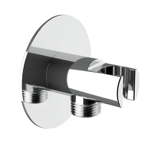 كوع دش مع قاعدة سماعة نحاس 337X ايطالي REMER كروم دائري