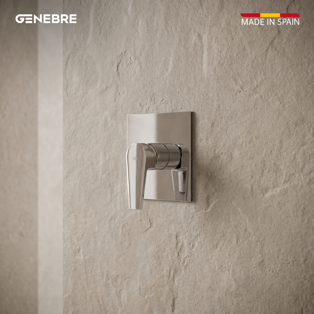 خلاط دش مخفي 66 45 16 64115 KLIP اسباني GENEBRE كروم خط واحد مربع