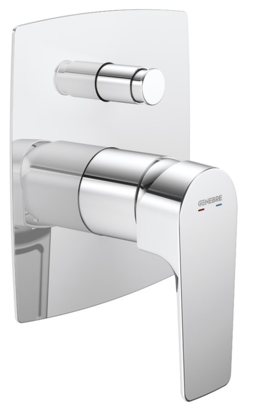 وجه خلاط دش مخفي 66 45 32 64116 KORAL اسباني GENEBRE كروم خطين مستطيل