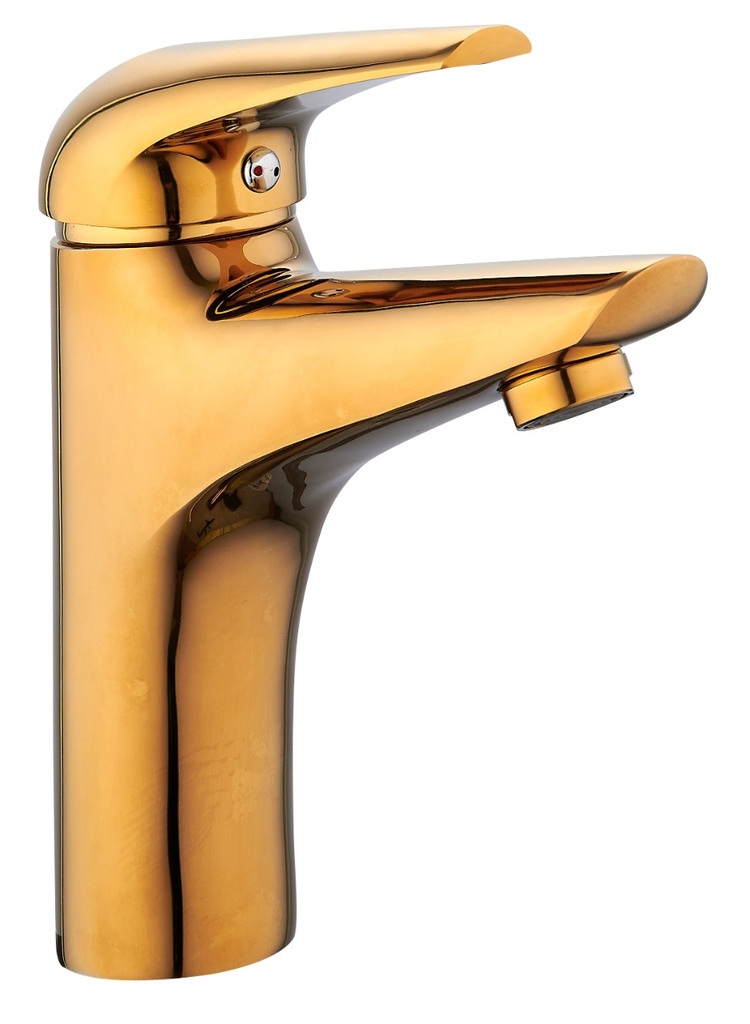 خلاط مغسلة OS1732  ذهبي اتوماتيك قصير مع هراب