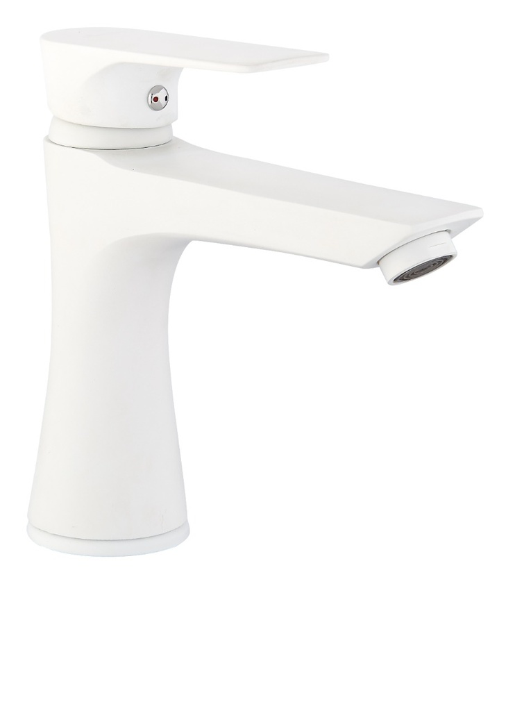 خلاط مغسلة 1432 ابيض قصير مع هراب