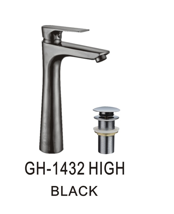 خلاط مغسلة 1432 اسود عالي مع هراب