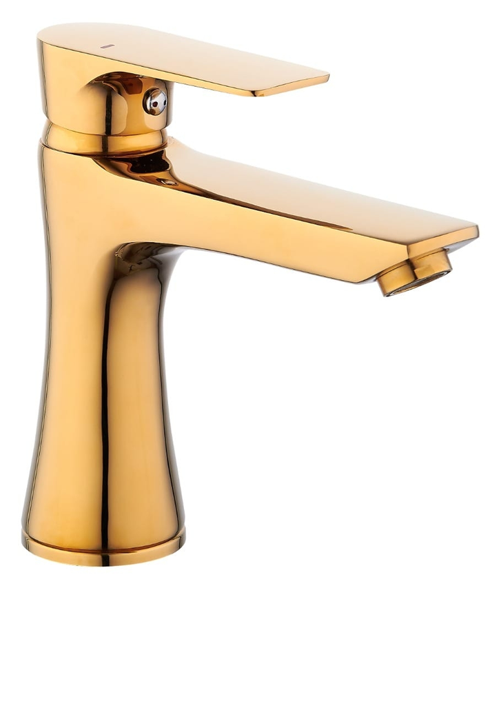 خلاط مغسلة 1432 ذهبي قصير مع هراب (كرتون 10حبة)