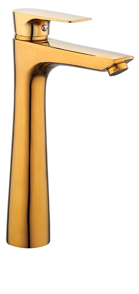 خلاط مغسلة 1432 ذهبي عالي مع هراب ( كرتون 10حبة)