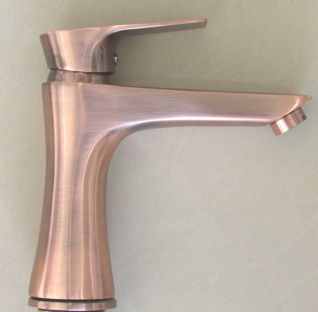 خلاط مغسلة 1432 نحاسي احمر قصير مع هراب (كرتون 10 حبة)