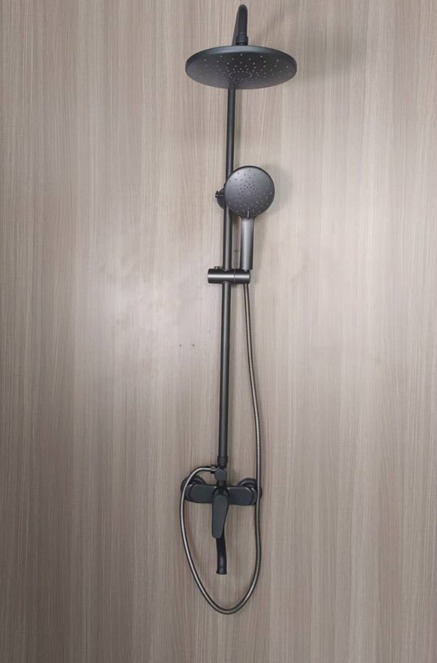 ماسورة دش رمادي SL2007GG دائري  مع خلاط 20*24سم