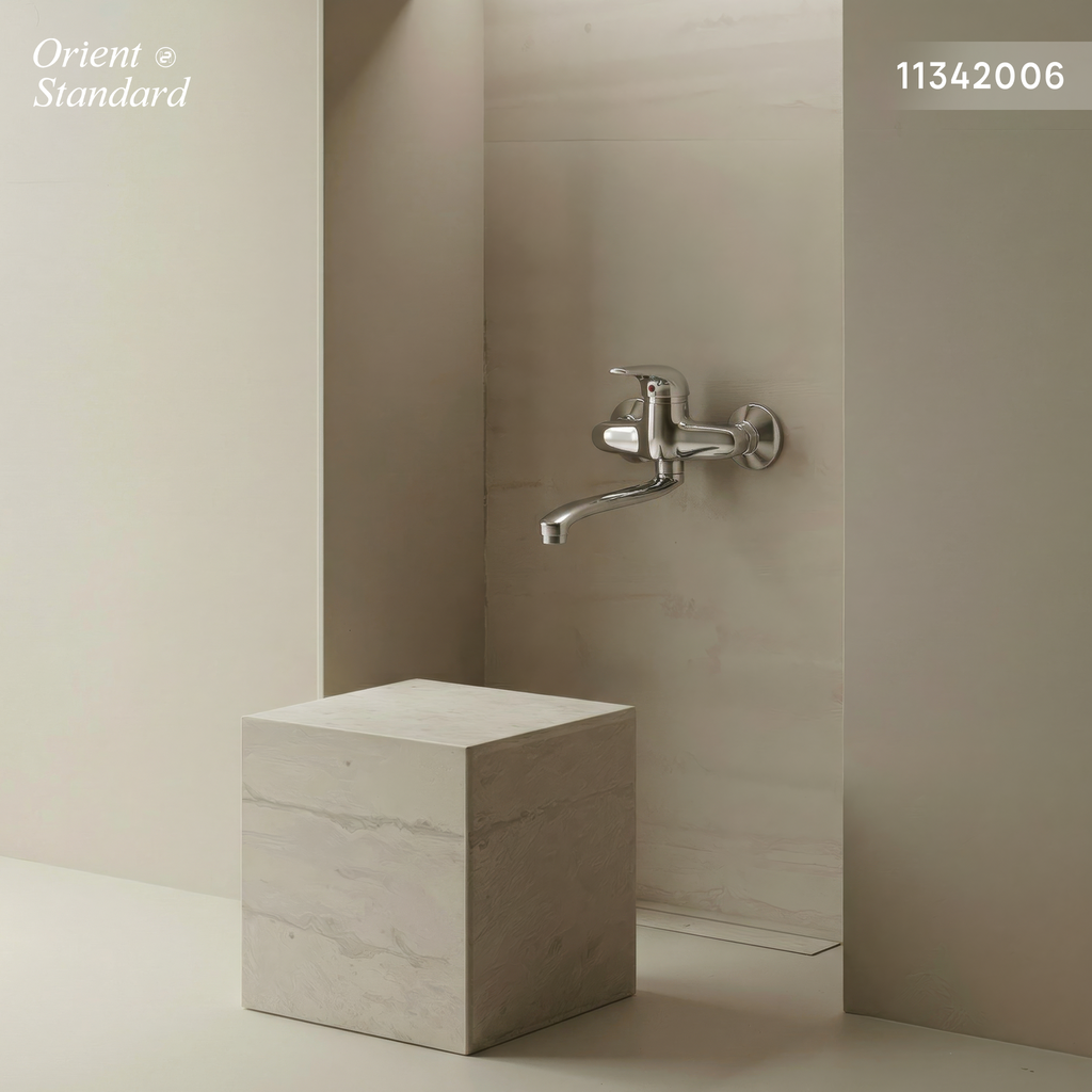 خلاط مجلى جداري 1735 صيني ORIENT STANDARD كروم رقبة تحت