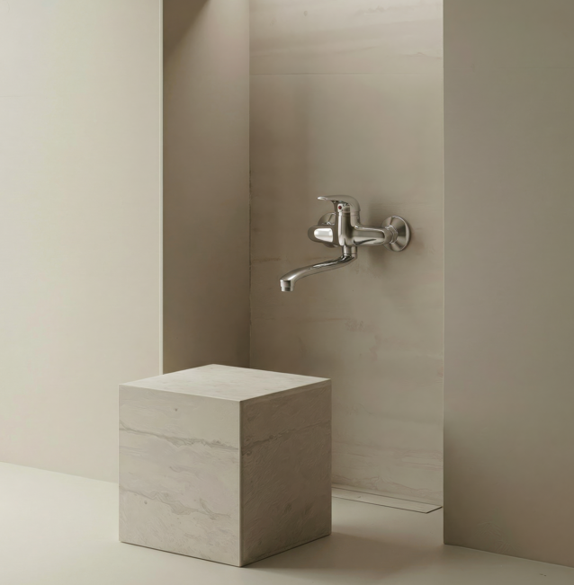 خلاط وضوء + مجلى جداري 1735 صيني ORIENT STANDARD كروم 