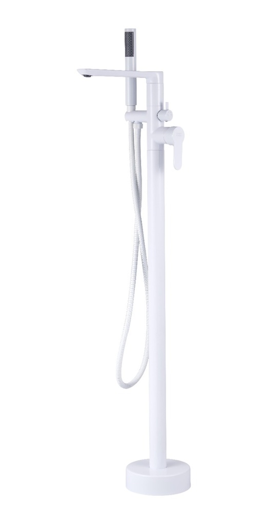 خلاط مغطس ارضي OS1832 صيني ORIENT STANDARD ابيض مطفي مع سماعة 118 سم