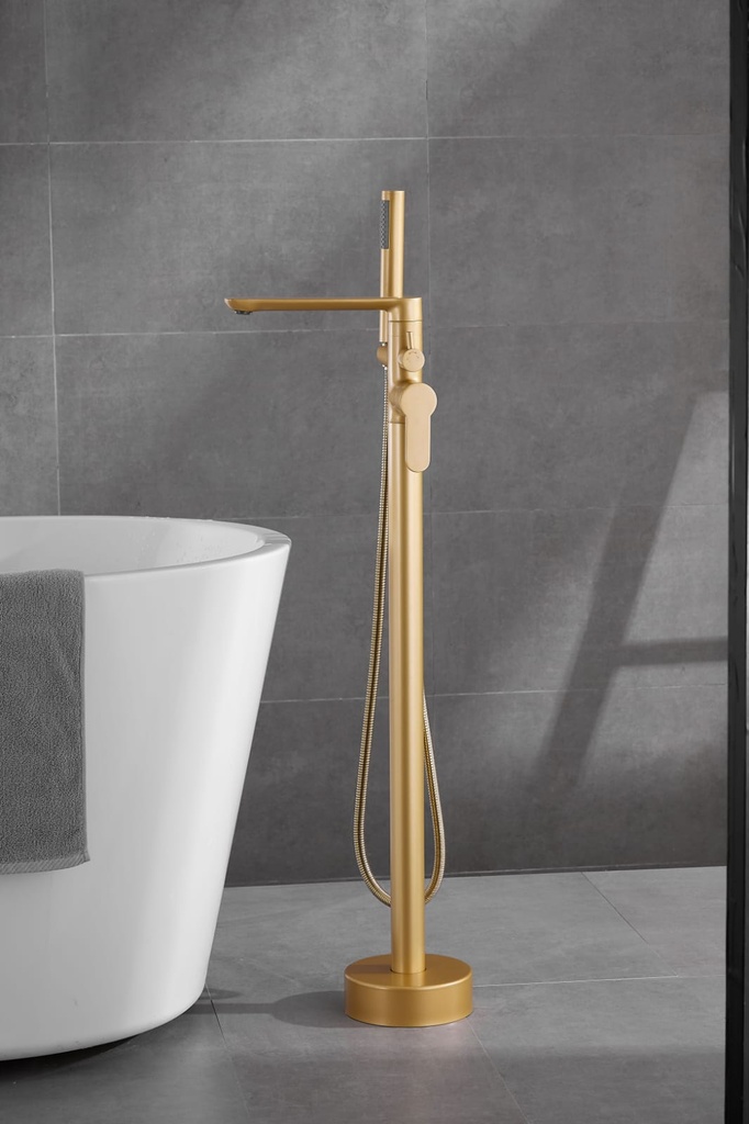 خلاط مغطس ارضي OS1832 صيني ORIENT STANDARD ذهبي مع سماعة 118 سم