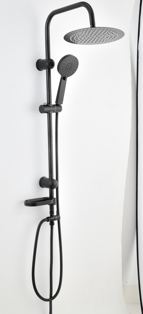 ماسورة دش SL1102 صيني ORIENT STANDARD اسود دائري 25*25 سم مع سماعة يد وصبانة