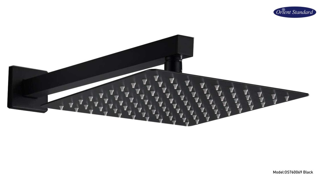 سماعة دش OS760069-B مربع مع ماسورة 30*30سم - لون أسود