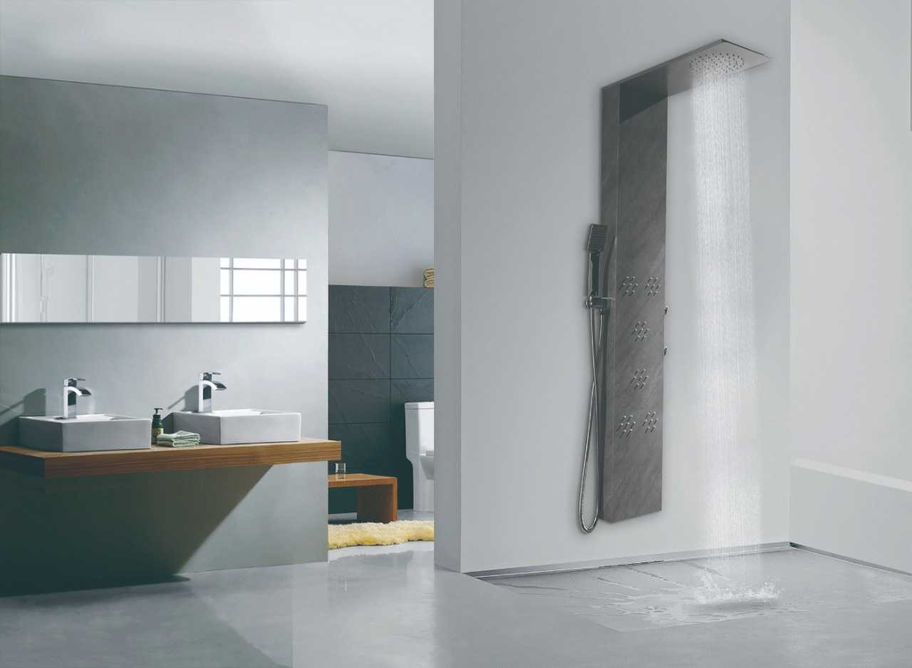 دش جداري استيل RR3004 رمادي  140*22سم SLIM