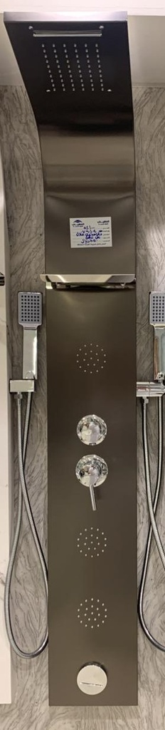 دش جداري استيل OS100  برونزي مطفي  شلال  دش رئيسي3مساج وصباب  وسماعة  رف استيل