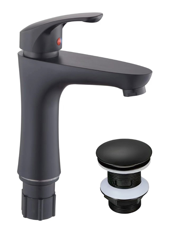 خلاط مغسلة ONE5032 صيني اسود قصير مع هراب