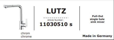 خلاط مجلى سحاب LUTZ 11030510 شون الماني كروم