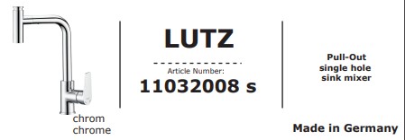 خلاط مجلى سحاب LUTZ 11032008 شون الماني كروم