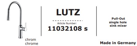 خلاط مجلى سحاب LUTZ 11032108 شون الماني كروم