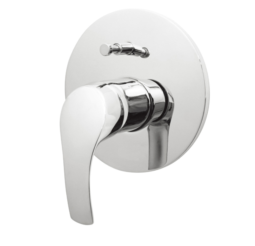 وجه خلاط دش مخفي صيني كروم دائري خطين مع المسكة MH