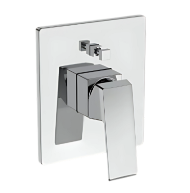 وجه خلاط دش مخفي صيني كروم  مربع خطين 2538 مع المسكة (MH)