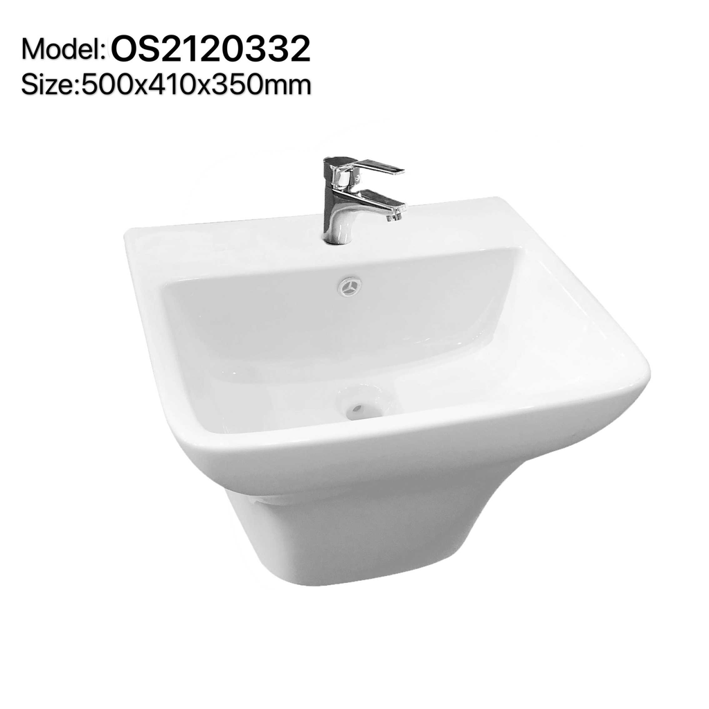 مغسلة سيراميك تعليق OS2120332 صيني ORIENT STANDARD ابيض مربع 50*41*35 سم