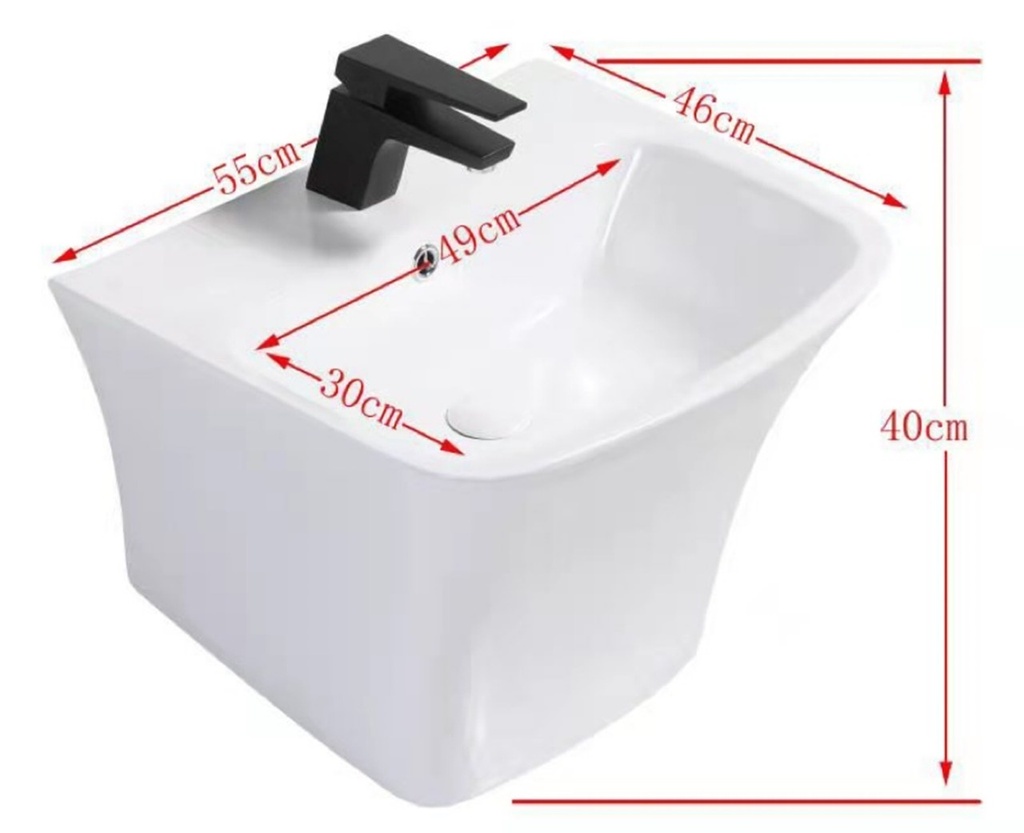 مغسلة سيراميك جداري  OS2120342  ابيض 40*46*55