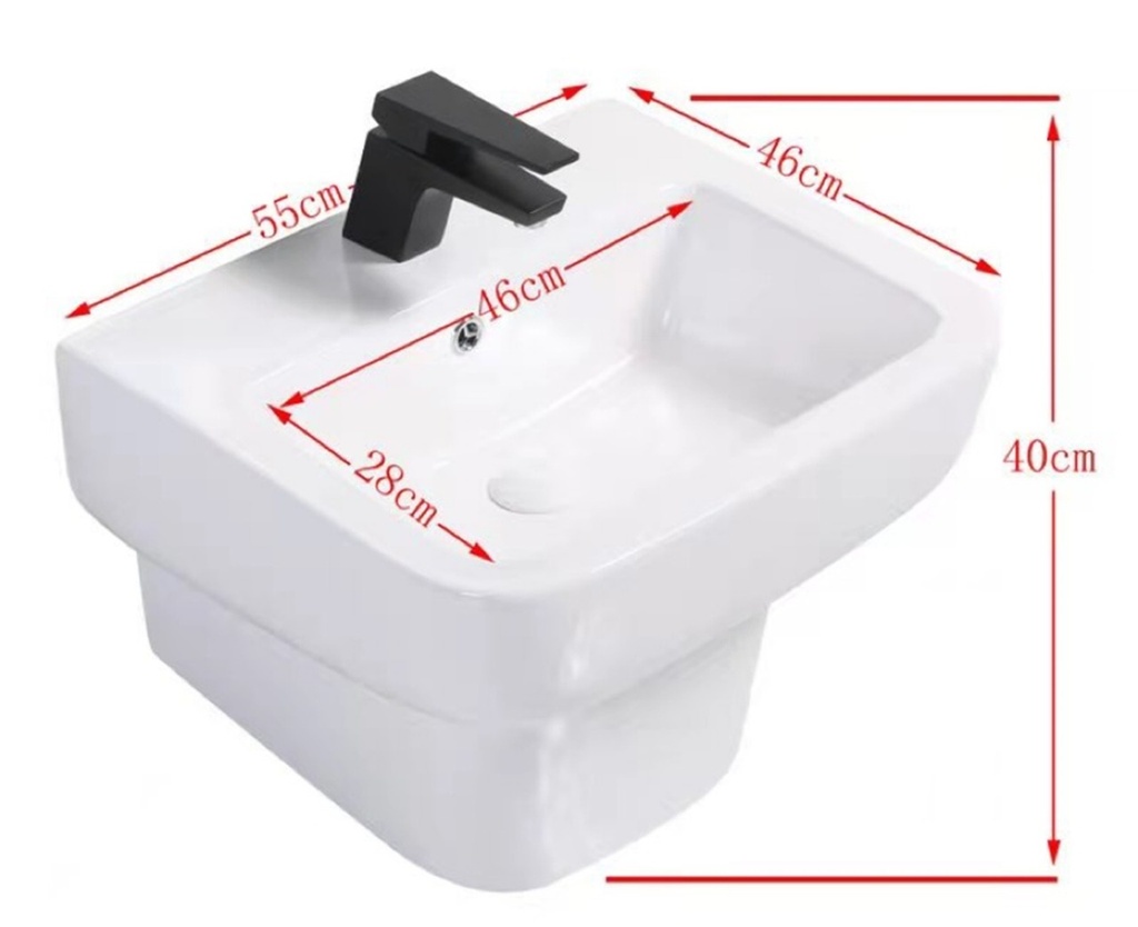 مغسلة سراميك  تعليق  OS2120343 صيني ORIENT STANDARD ابيض 55*46*40 سم مربع