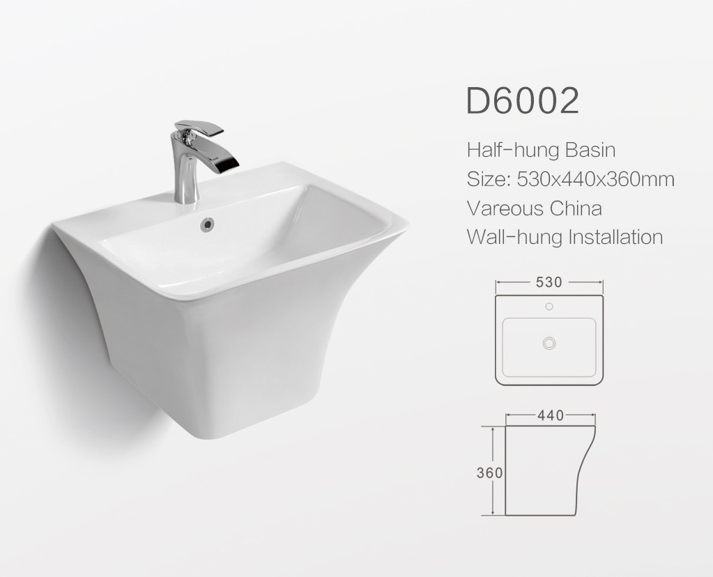 مغسلة سيراميك تعليق OS2120404 ابيض مربع 53*44*36 سم