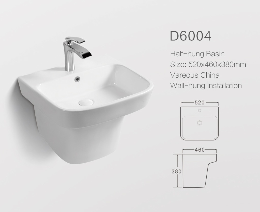 مغسلة سيراميك تعليق OS2120406 ابيض مربع 520*460*380 سم