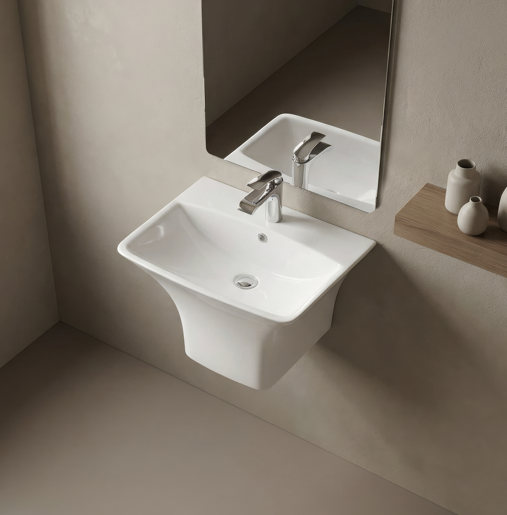 مغسلة سيراميك تعليق OS2120408 ابيض مربع 520*420*370 سم