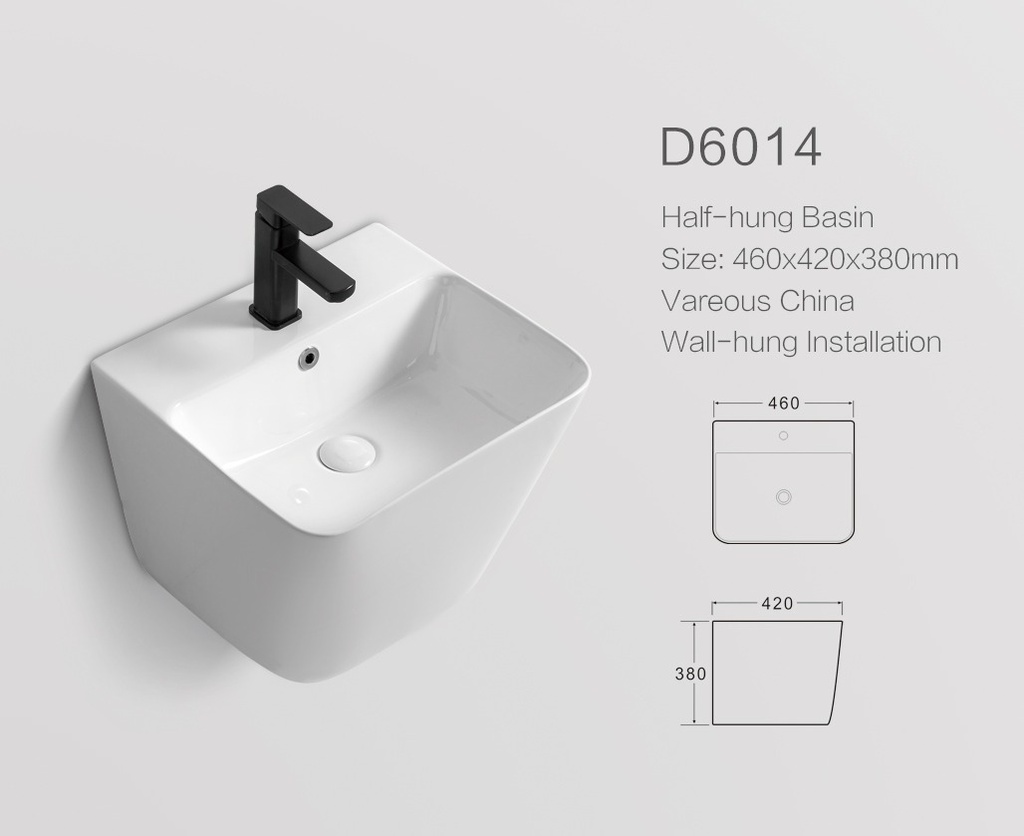 مغسلة سيراميك تعليق OS2120411 ابيض مربع 510*440*380 سم