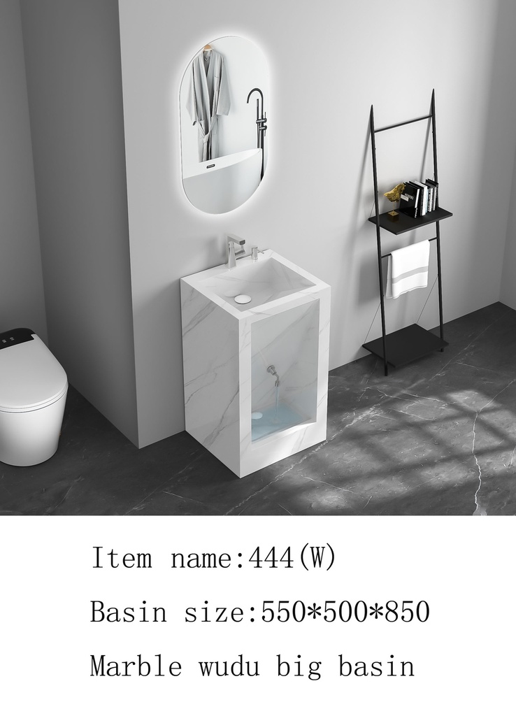 مغسلة وضوء حجر 444 صيني ORIENT STANDARD ابيض 55*50*80 سم