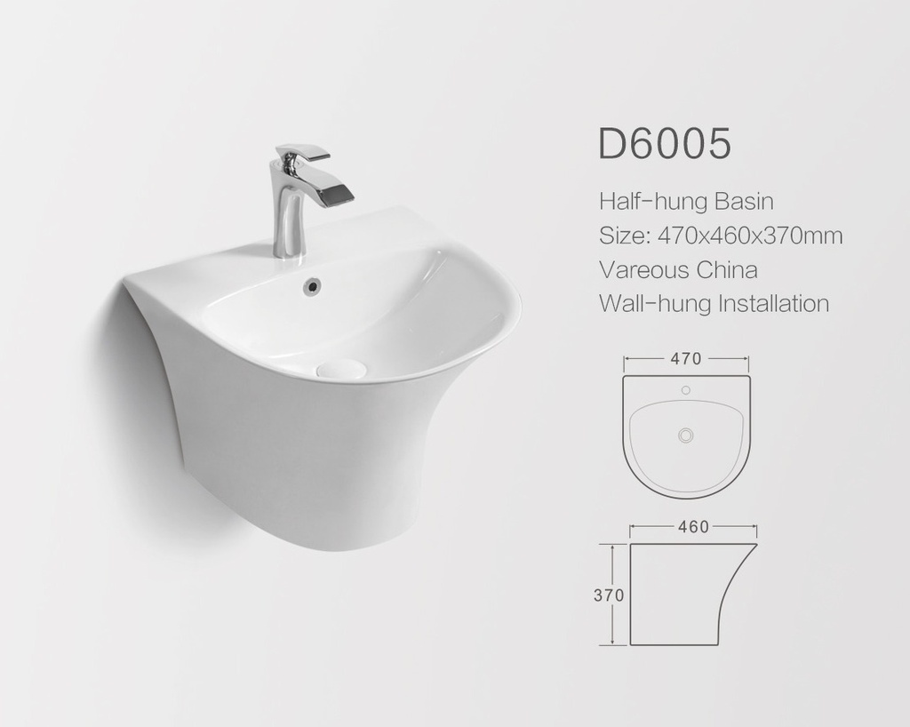 مغسلة سيراميك تعليق OS2120407 ابيض دائري 470*460*380 سم