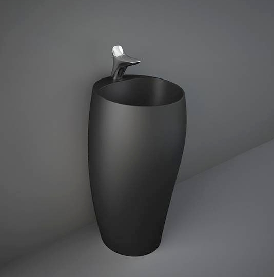 مغسلة سيراميك برميل بيضوي أسود مطفي RAK-CLOUD  CLOFS5001504A