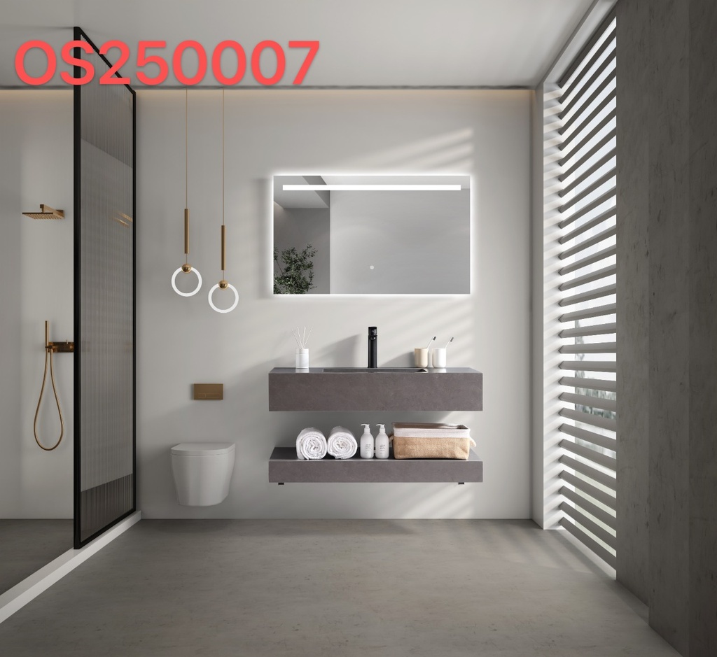 مغسله حجر صناعي OS250007 مرايه ليد  100سم