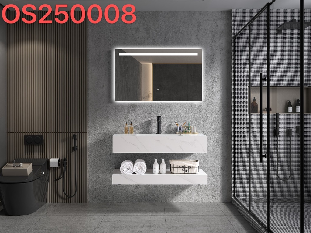 مغسله حجر صناعي OS08 مرايه ليد  100سم