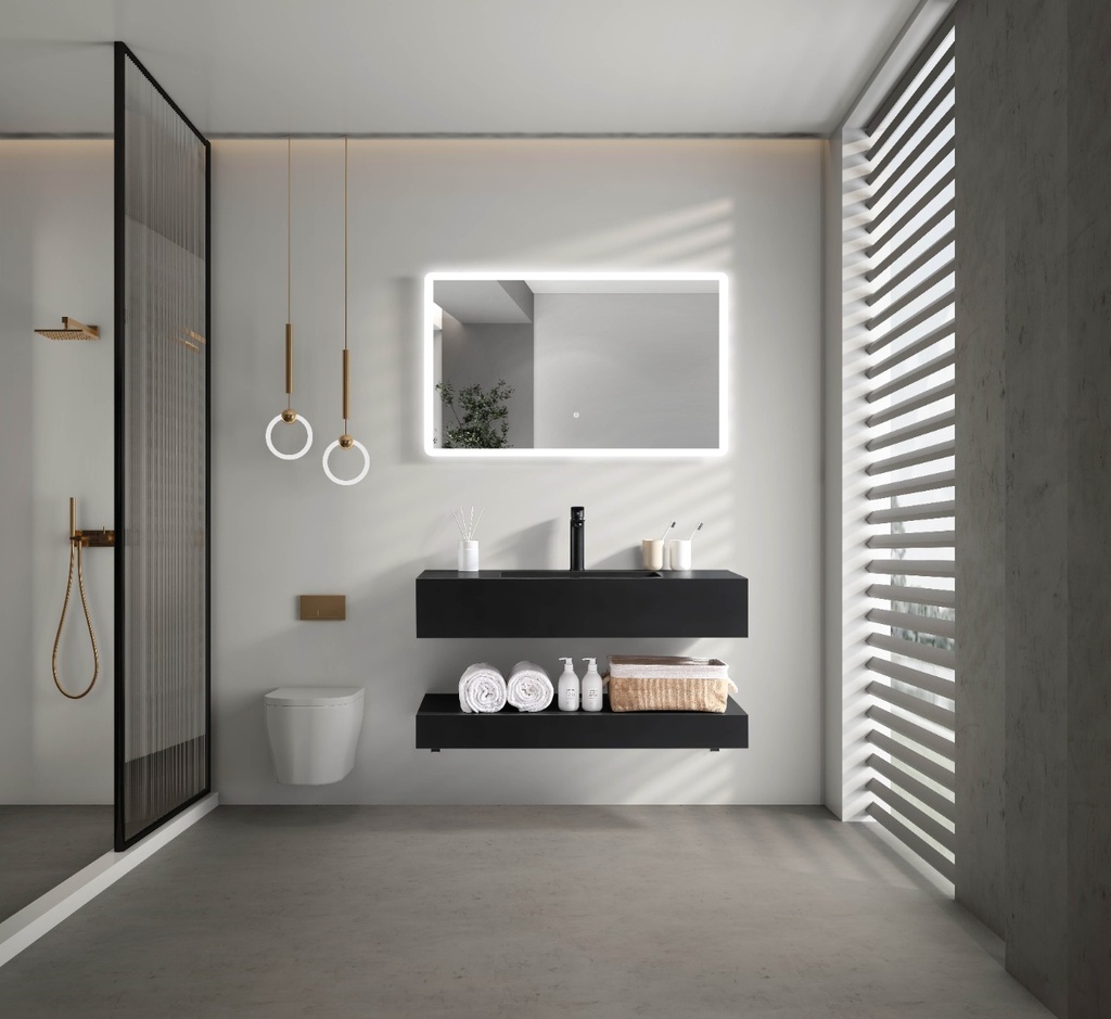 مغسله حجر صناعي OS12 لون أسود 100سم