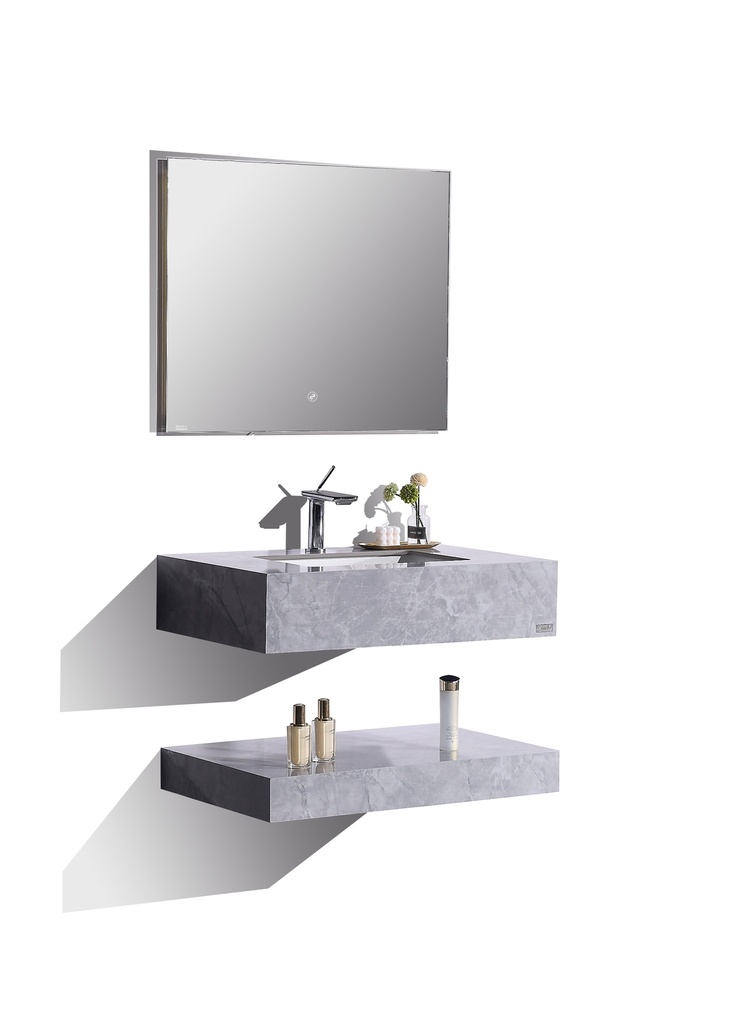 مغسلة حجر OS17 صيني رمادي ابيض 80 سم حوض سيراميك