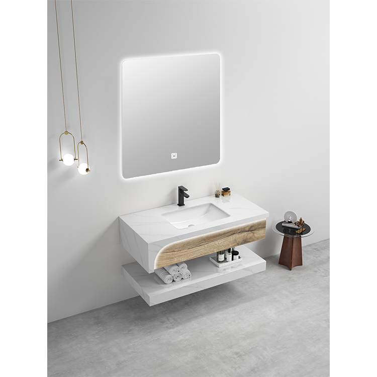 مغسلة بورسلان مضيئة OS60 صيني ابيض خشبي 60 سم حوض سيراميك