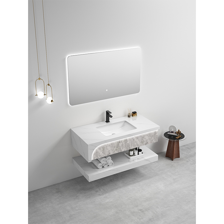 مغسلة بورسلان مضيئة OS64 صيني ابيض رمادي فاتح 80 سم حوض سيراميك