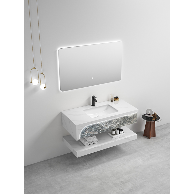 مغسلة بورسلان مضيئة OS70 صيني ابيض رمادي غامق 80سم حوض سيراميك