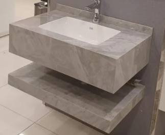 مغسلة بورسلان OS129 صيني رمادي رخامي 80 سم حوض ليزر