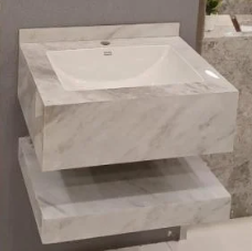 مغسلة بورسلان OS130 صيني ابيض رخامي 60 سم حوض سيراميك ليزر