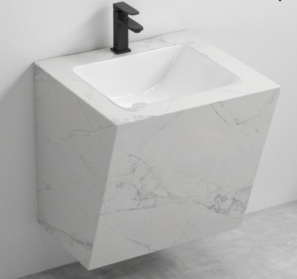 مغسلة تعليق بورسلان OS133 صيني ابيض رخامي 50 سم حوض ليزر