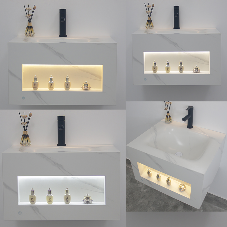 مغسلة بورسلان حوض hot binding باضاءة لمس OS135 صيني رمادي 60 سم 