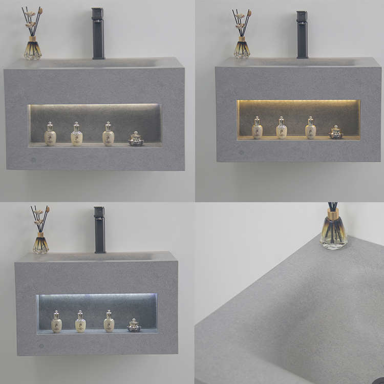 مغسلة بورسلان حوض hot binding باضاءة لمس OS138 صيني رمادي 60 سم