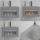 مغسلة بورسلان حوض hot binding باضاءة لمس OS138 صيني رمادي 60 سم